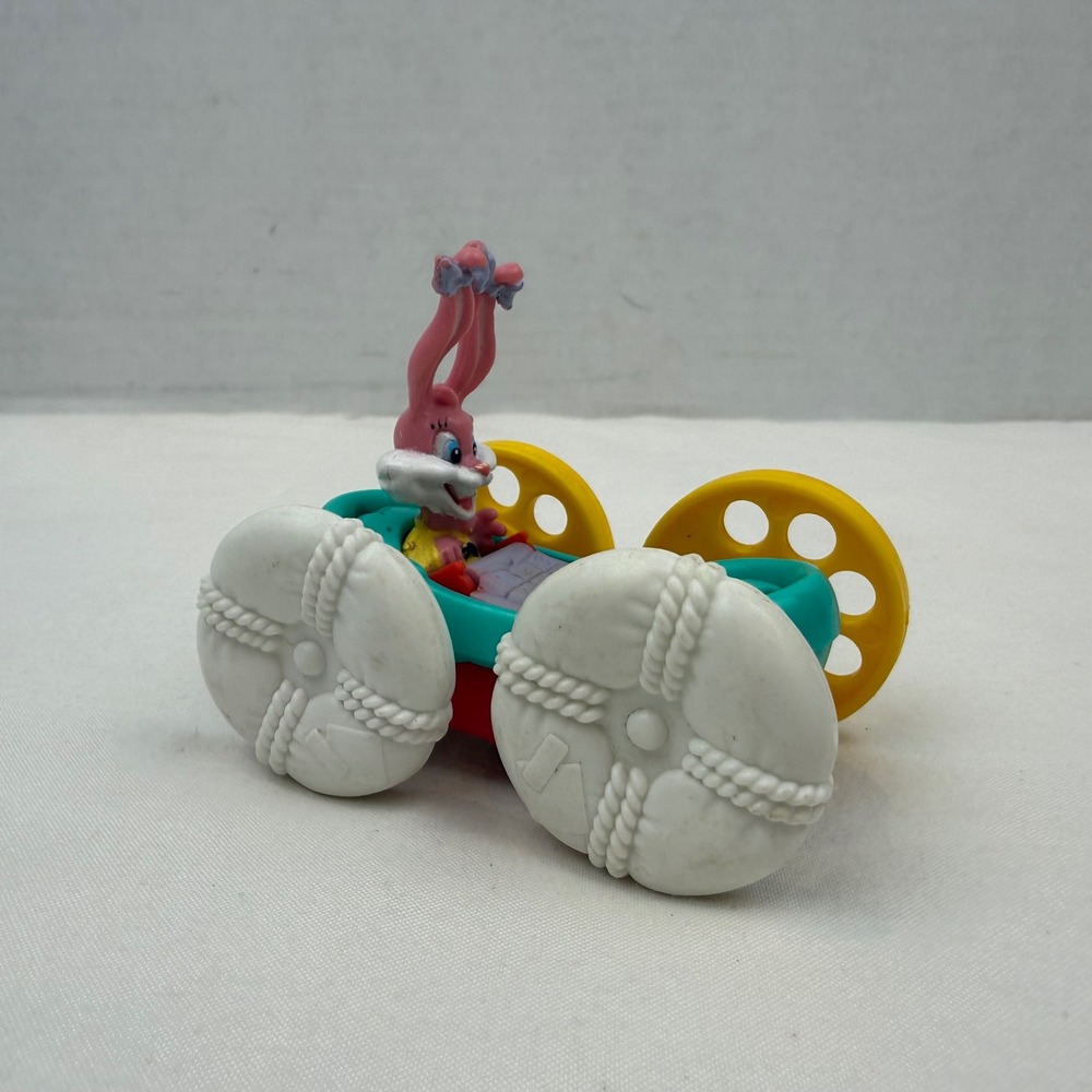 Vintage Tiny Toon Adventures Babs Bunny Plucky Duck Flip Car Toy 90s McDonald's